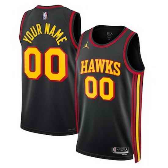Men Women Youth Toddler Atlanta Hawks Custom Nike NBA Stitched Jersey Black