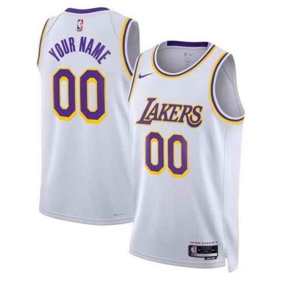 Men Women Youth Toddler LOS ANGELES LAKERS Custom Nike NBA Stitched Jersey Gold White Purple