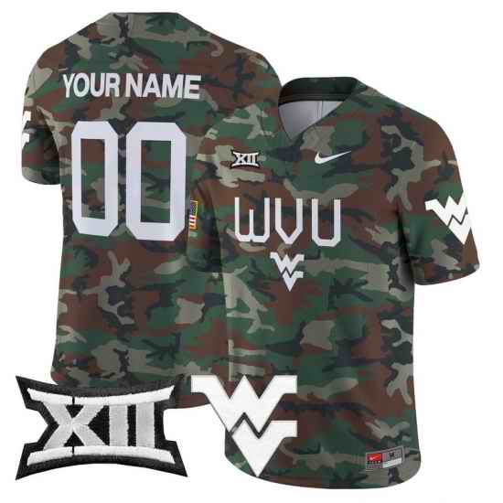 Men Women Youth West Virginia Mountaineers 2024 Military Vapor Limited Custom Jersey All Stitched