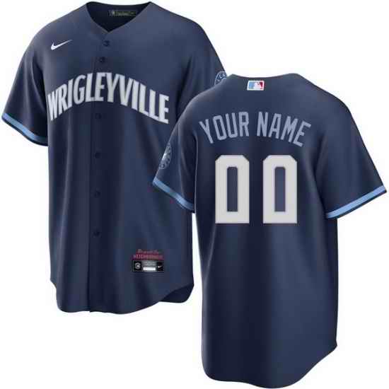 Men Women Youth Toddler CHICAGO CUBS Custom Stitched Jersey Navy
