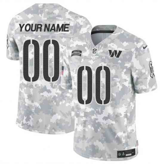 Men Washington Commanders Active Player Custom 2024 F U S E Arctic Camo Salute To Service Limited Stitched Football Jersey