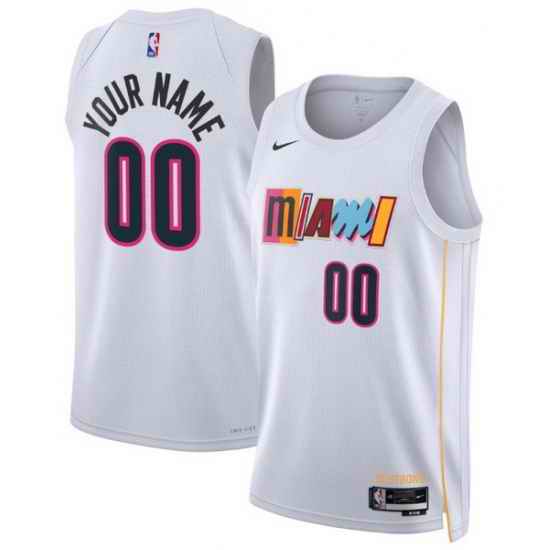 Men Women Youth Toddler MIAMI HEAT Custom Nike NBA Stitched Jersey White