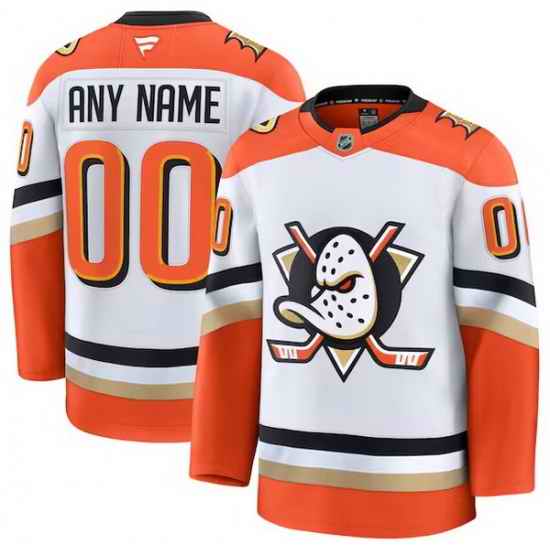 Men Women Youth Anaheim Ducks Custom White 2022 23 Reverse Stitched Jersey