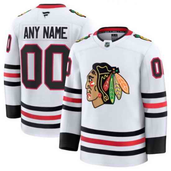 Men Women Youth Chicago Blackhawks Fanatics Away Premium Custom Jersey White