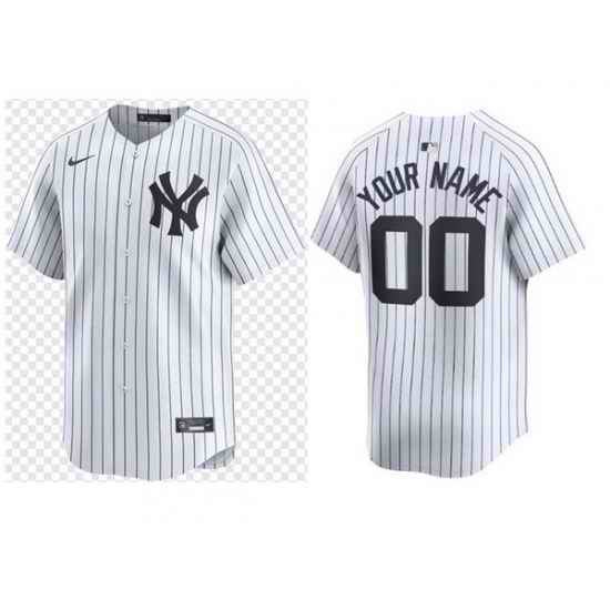 Men Women Youth Toddler NEW YORK YANKEES Custom Stitched Jersey White Strips