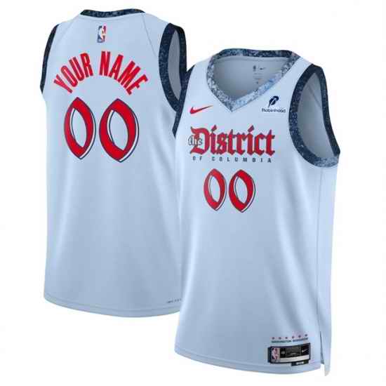 Men Washington Wizards Active Player Custom Powder Blue 2024 25 City Edition Stitched Basketball Jersey