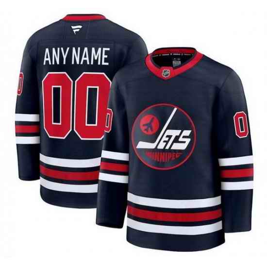 Men Women Youth Winnipeg Jets Active Player Custom Navy 2024 25 Alternate Stitched Hockey Jersey