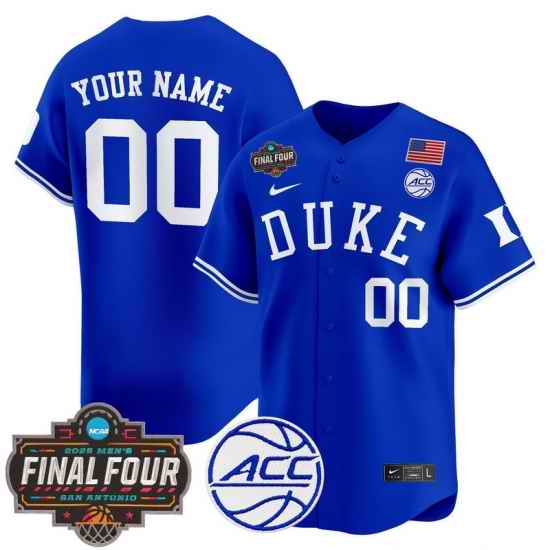 Men Women Youth Duke Blue Devils 2025 Final Four Patch Vapor Baseball Custom Jersey All Stitched Royal