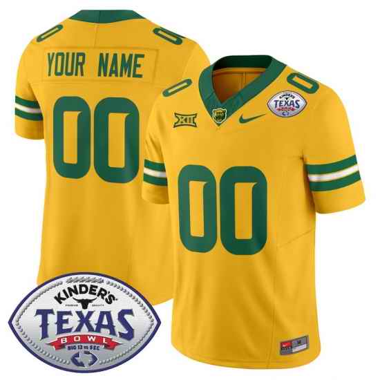 Men Women Youth Baylor Bears 2024 Texas Bowl Vapor Limited Custom Jersey All Stitched Gold