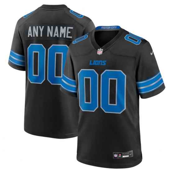 Men Women Youth Detroit Lions Nike Custom Game Jersey Black 2024 Fuse