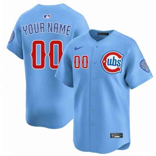 Chicago Cubs Light Blue Customized Stitched MLB Jersey
