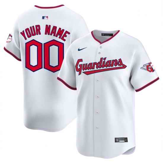 Men Cleveland Guardians Active Player Custom White Home Limited Stitched Baseball Jersey
