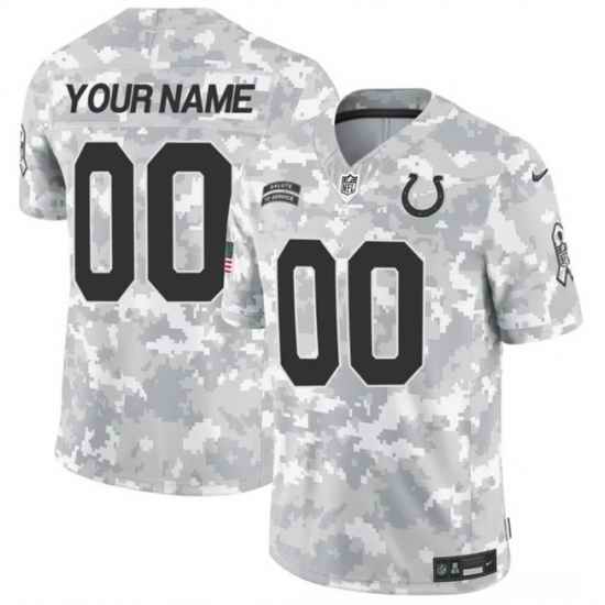 Men Indianapolis Colts Active Player Custom 2024 F U S E Arctic Camo Salute To Service Limited Stitched Football Jersey