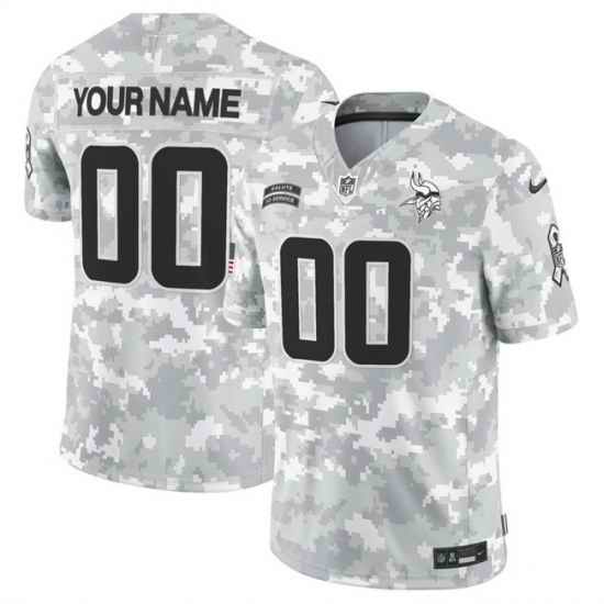 Men Minnesota Vikings Active Player Custom 2024 F U S E Arctic Camo Salute To Service Limited Stitched Football Jersey