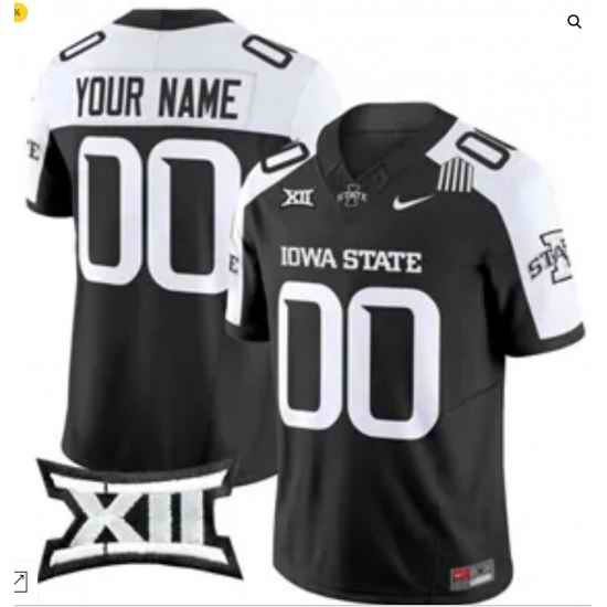 Custom Iowa State Cyclones Jersey Black White