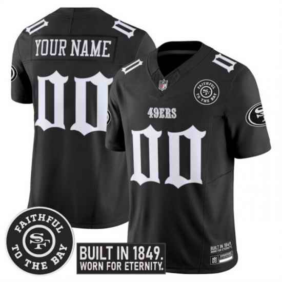 Men San Francisco 49ers Active Player Custom Black F U S E   Fog City Gothic Edition  Vapor Limited Stitched Football Jersey