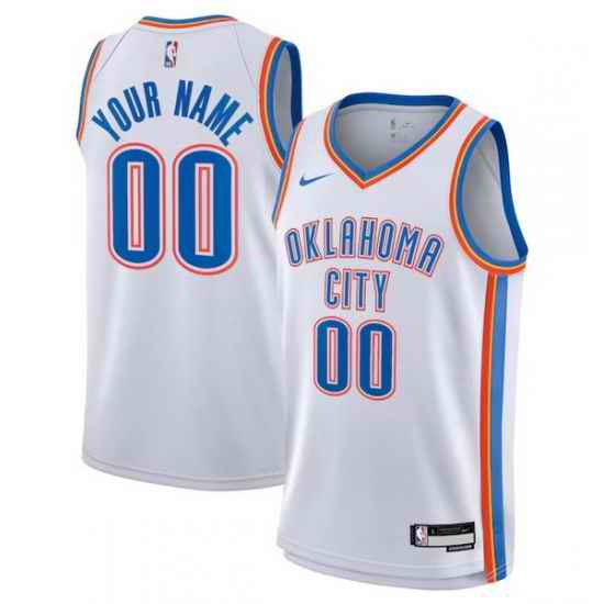Men Women Youth Toddler OKLAHOMA CITY THUNDER Custom Nike NBA Stitched Jersey White