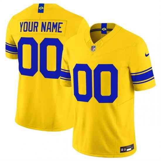 Women Los Angeles Rams Active Player Custom Gold Classic Sol 2026 F U S E  Vapor Limited Stitched Football Jersey Run Small