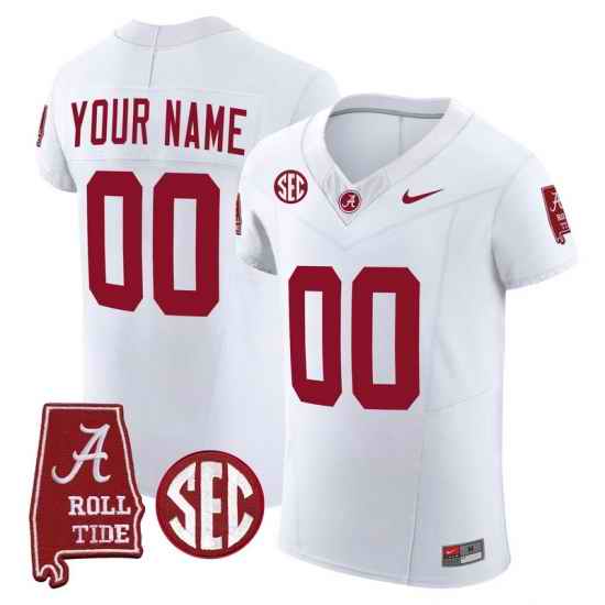 Men Women Youth Alabama Crimson Tide Vapor Elite Custom Jersey All Stitched White