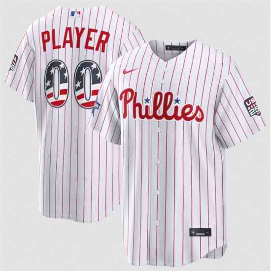 Men Philadelphia Phillies Active Player Custom White 2026 All Star Edition Stars   Stripes Stadium Pick A Player Stitched Baseball Jersey