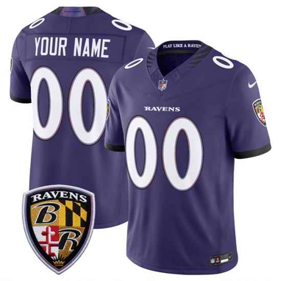 Men Baltimore Ravens Active Player Custom Purple 2026 F U S E Vapor Stitched Limited Football Jersey