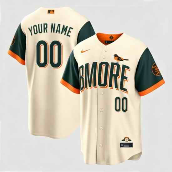 Men Baltimore Orioles Nike Cream 2026 City Connect Stadium Custom Jersey