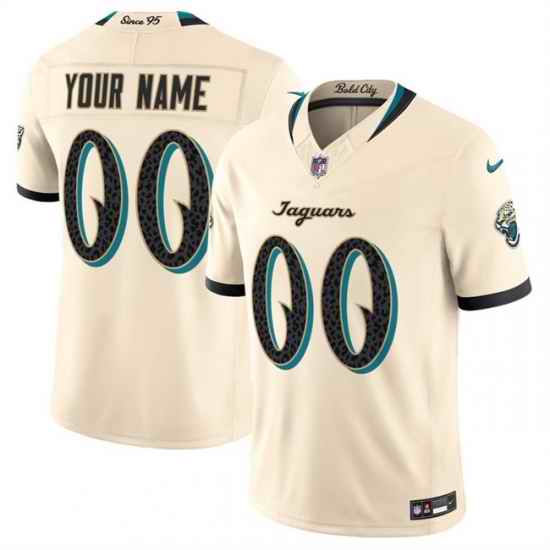 Men Jacksonville Jaguars Active Player Custom Cream 2026 F U S E  Rivalries Collection Limited Stitched Football Jersey