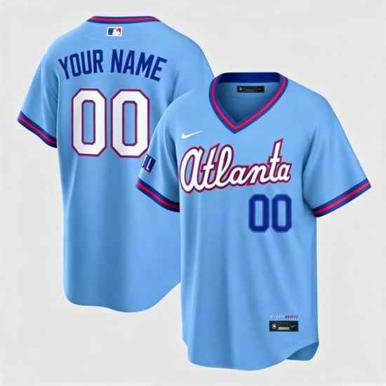 Men Atlanta Braves Nike Powder Blue 2026 City Connect Stadium Custom Jersey