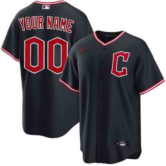 Men Women Youth Toddler CLEVELAND GUARDIANS Custom Stitched Jersey Black