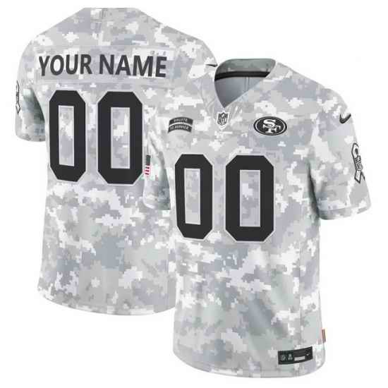 Men San Francisco 49ers Active Player Custom 2024 F U S E Arctic Camo Salute To Service Limited Stitched Football Jersey