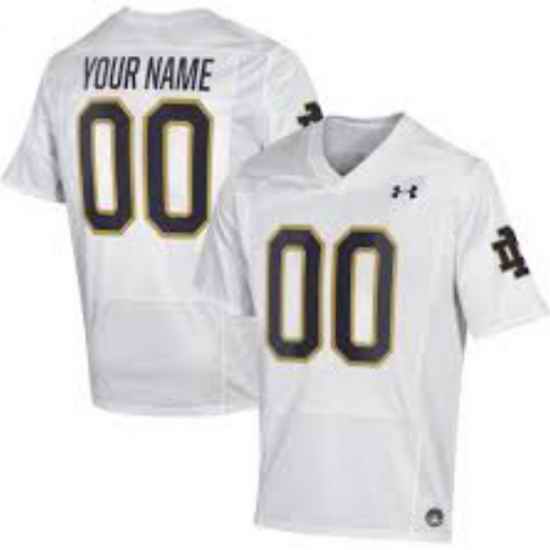 Notre Dame Fighting Irish Under Armour Replica Custom Jersey White