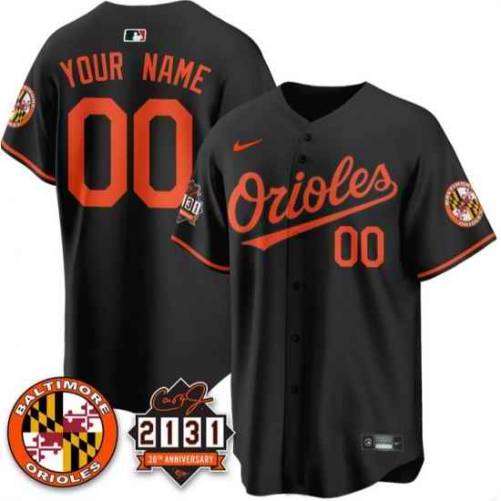 Men Baltimore Orioles Active Player Custom Black  30th Anniversary of 2131  Limited Stitched Baseball Jersey