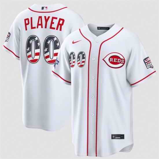Men Cincinnati Reds Active Player Custom White 2026 All Star Edition Stars   Stripes Stadium Pick A Player Stitched Baseball Jersey