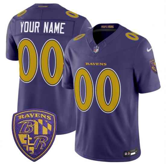 Men Baltimore Ravens Active Player Custom Purple 2026 F U S E  Alternate Vapor Stitched Limited Football Jersey