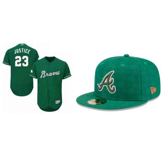 Green Braves Orange Outline Customized Stitched Jersey