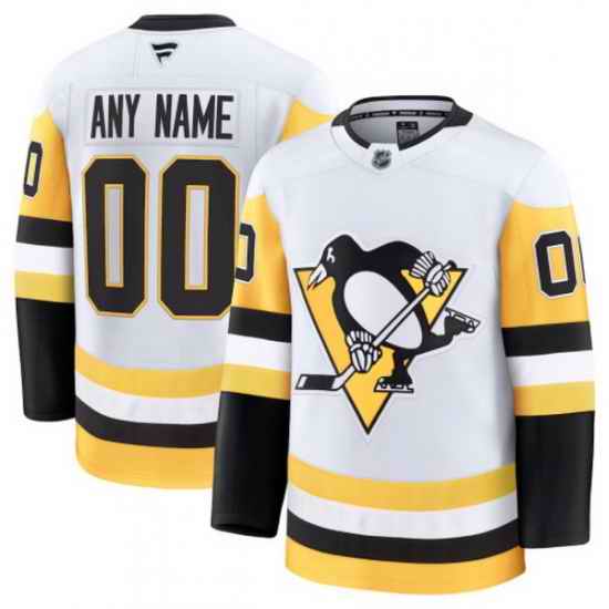 Men Women Youth Pittsburgh Penguins Fanatics Away Premium Custom Jersey White