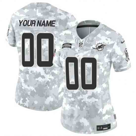 Women Miami Dolphins Active Player Custom 2024 F U S E Arctic Camo Salute To Service Limited Stitched Football Jersey