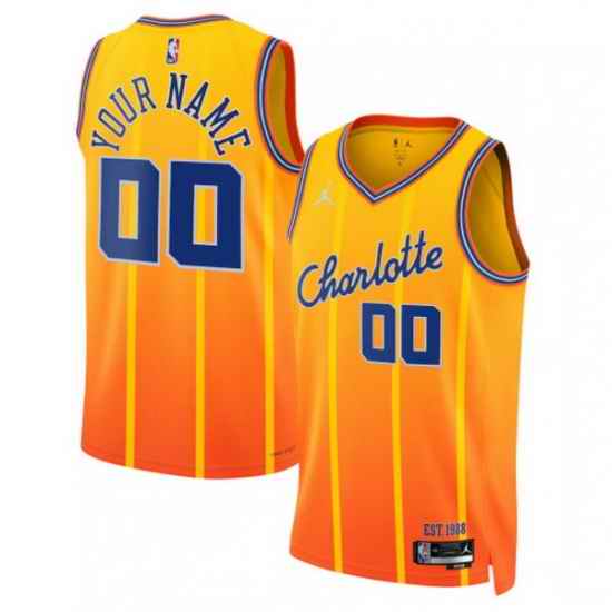 Charlotte Hornets Jordan Brand Unisex 2025 2026 City Edition Swingman Custom Jersey Orange