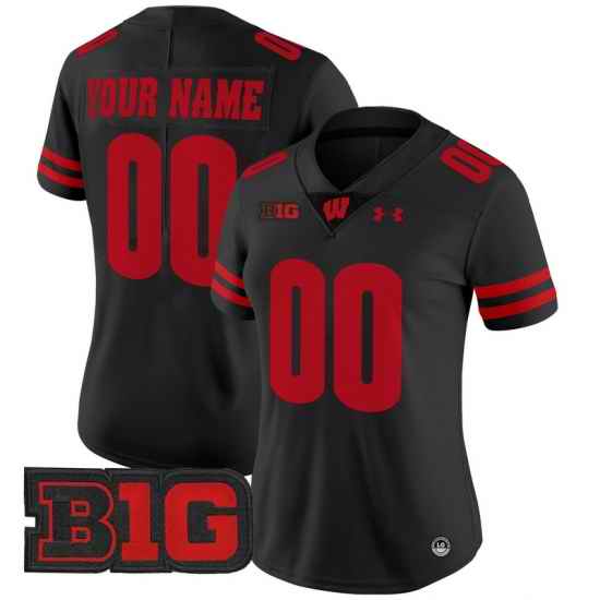 Men Women Youth Wisconsin Badgers 2024 Vapor Limited Custom Jersey All Stitched Black 008