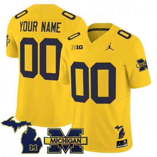 Men Michigan Wolverines ACTIVE PLAYER Custom Maize F U S E  2025 Vapor Limited Stitched Football Jersey