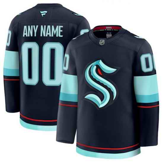 Men Women Youth Seattle Kraken Fanatics Deep Sea Blue Home Premium Custom Jersey
