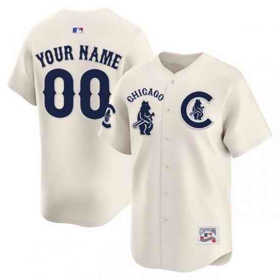 Men Chicago Cubs Active Player Custom Cream Special Vapor Premier Limited Limited Stitched Baseball Jersey