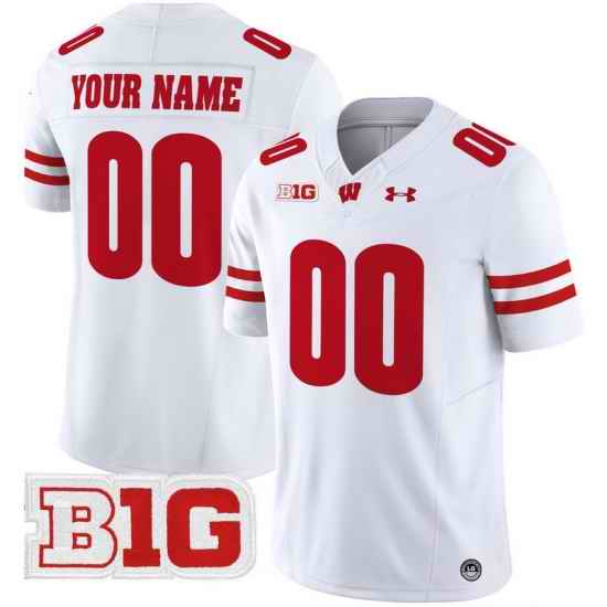 Men Women Youth Wisconsin Badgers 2024 Vapor Limited Custom Jersey All Stitched White