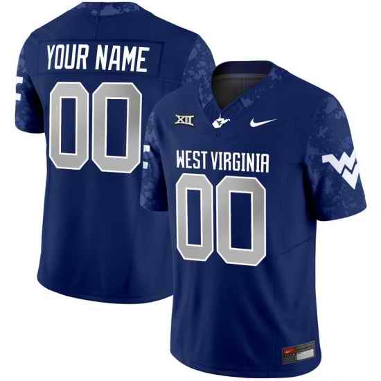 Men Women Youth West Virginia Mountaineers 2024 Vapor Limited Custom Jersey V2 All Stitched Navy