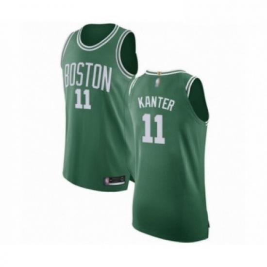 Mens Boston Celtics 11 Enes Kanter Authentic GreenWhite No Road Basketball Jersey Icon Edition