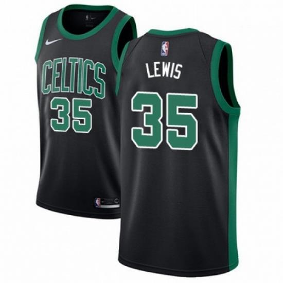 Mens Adidas Boston Celtics 35 Reggie Lewis Authentic Black NBA Jersey Statement Edition