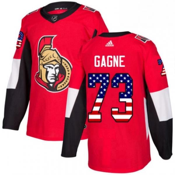 Mens Adidas Ottawa Senators 73 Gabriel Gagne Authentic Red USA Flag Fashion NHL Jersey