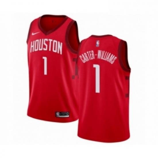 Mens Nike Houston Rockets 1 Michael Carter Williams Red Swingman Jersey Earned Edition