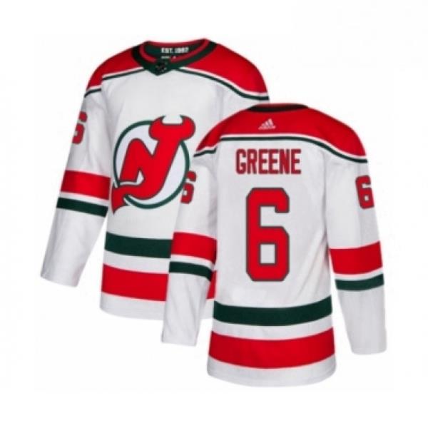 Mens Adidas New Jersey Devils 6 Andy Greene Premier White Alternate NHL Jersey