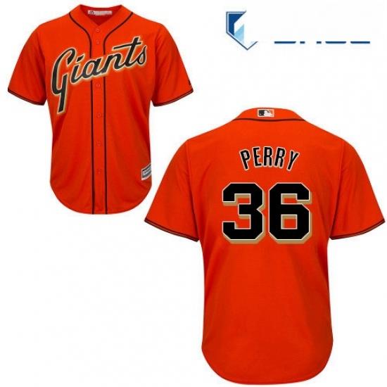 Youth Majestic San Francisco Giants 36 Gaylord Perry Replica Orange Alternate Cool Base MLB Jersey